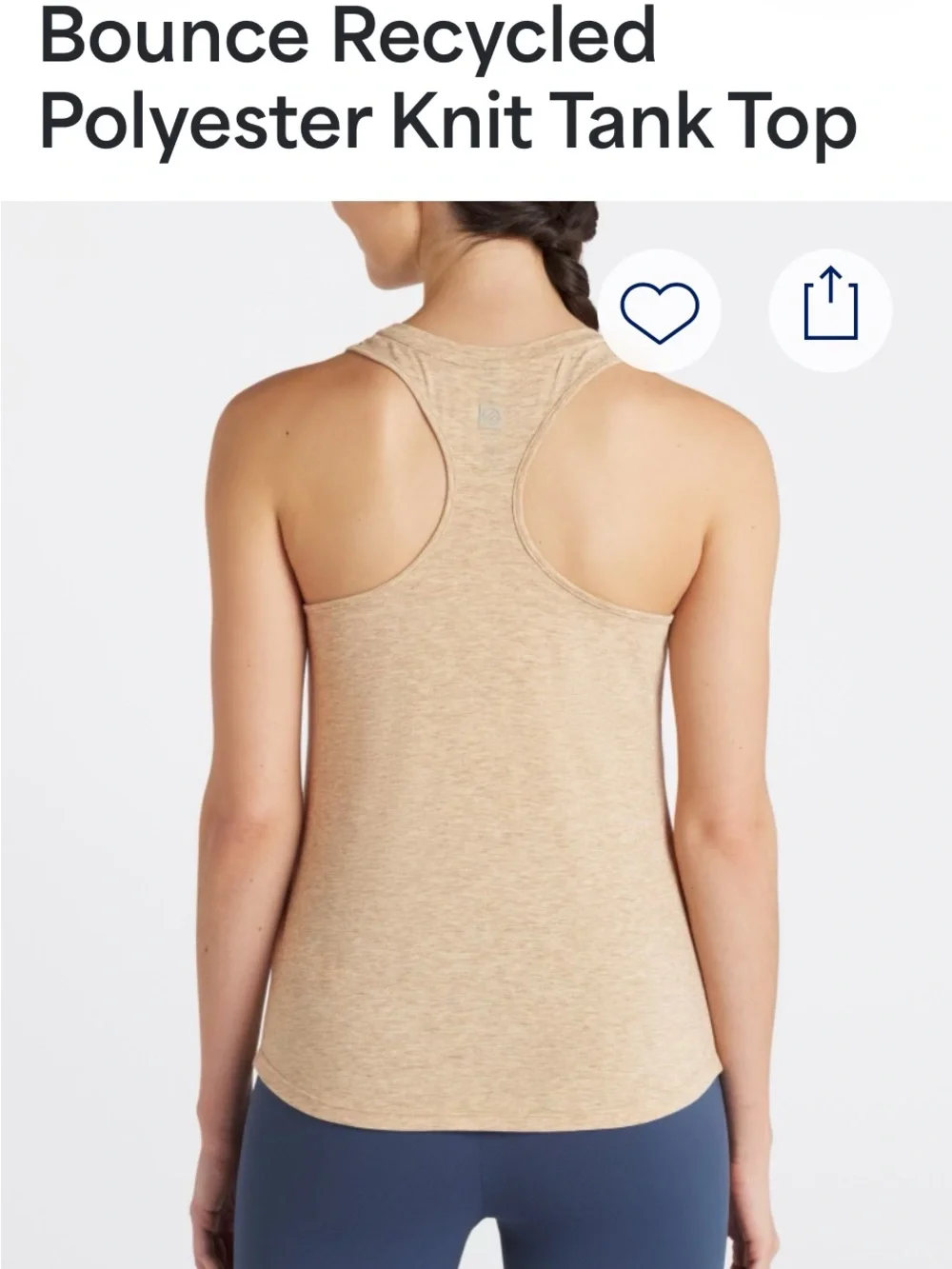 MPG Women's Tank Top in Beige Heather